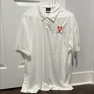 Nike White Polo with Orange Logo